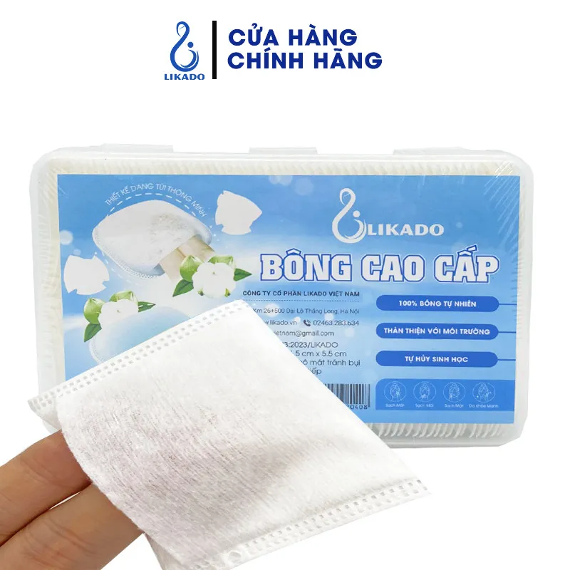 Ảnh Bông tẩy trang Likado miếng kích thước 5.5*6.5cm 1