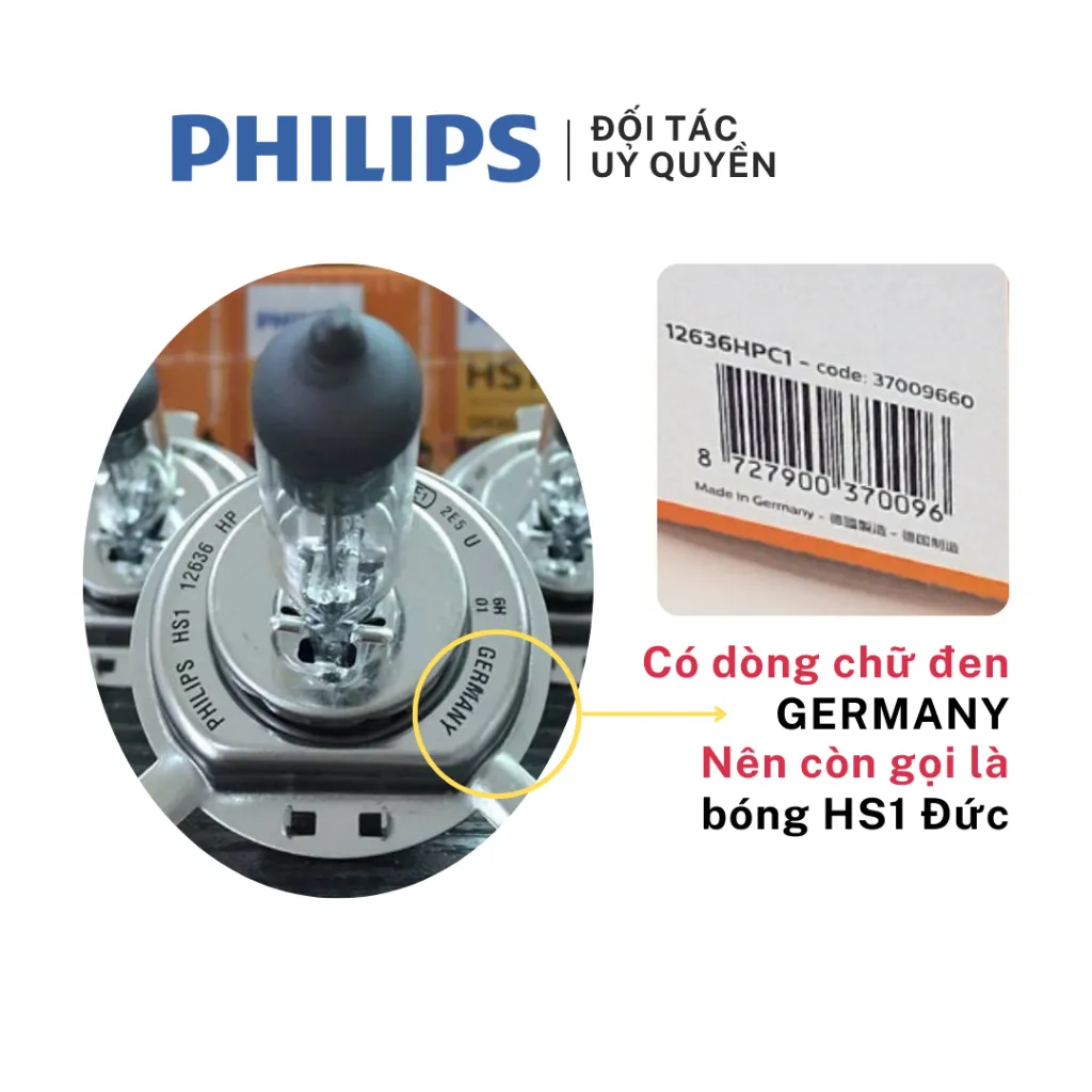 Ảnh Bóng xe máy Philips Halogen HS1 sản xuất tại Đức 3