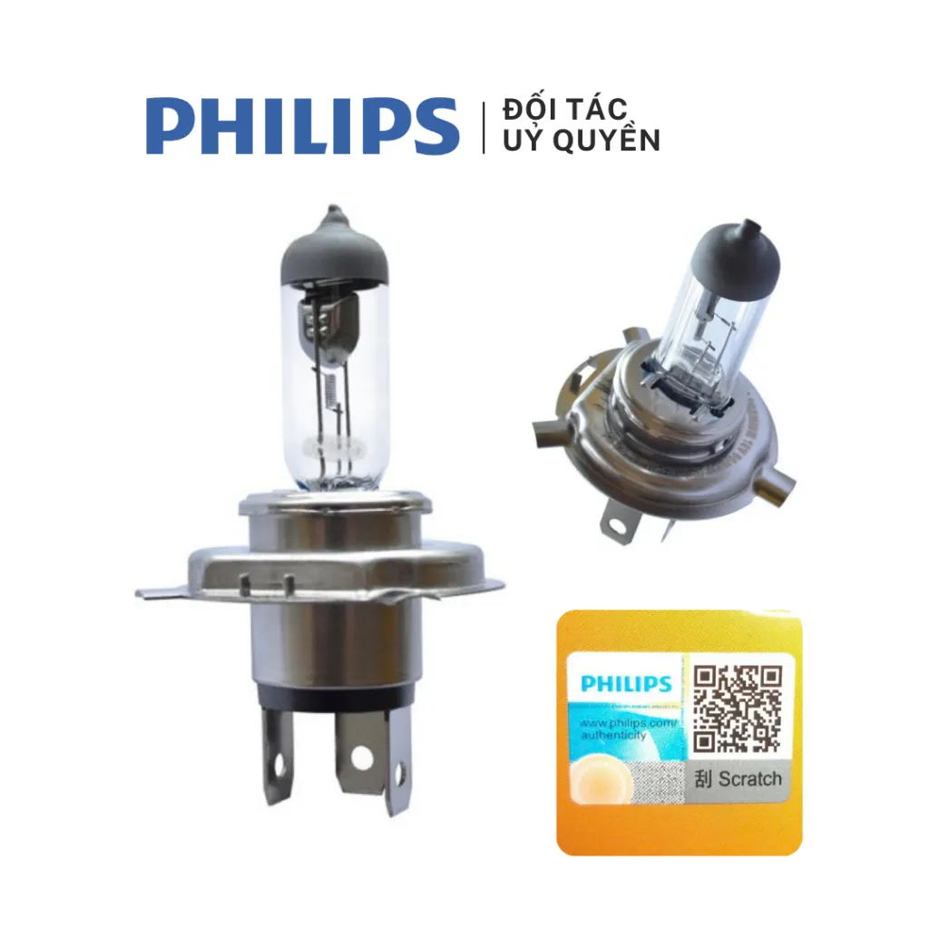 Ảnh Bóng xe máy Philips Halogen H4 tăng sáng 30% 12V 60/55W 1