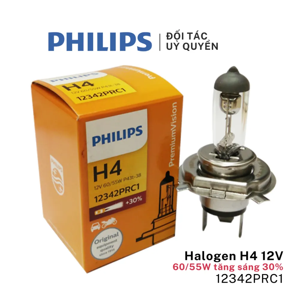 Ảnh Bóng xe máy Philips Halogen H4 tăng sáng 30% 12V 60/55W 2