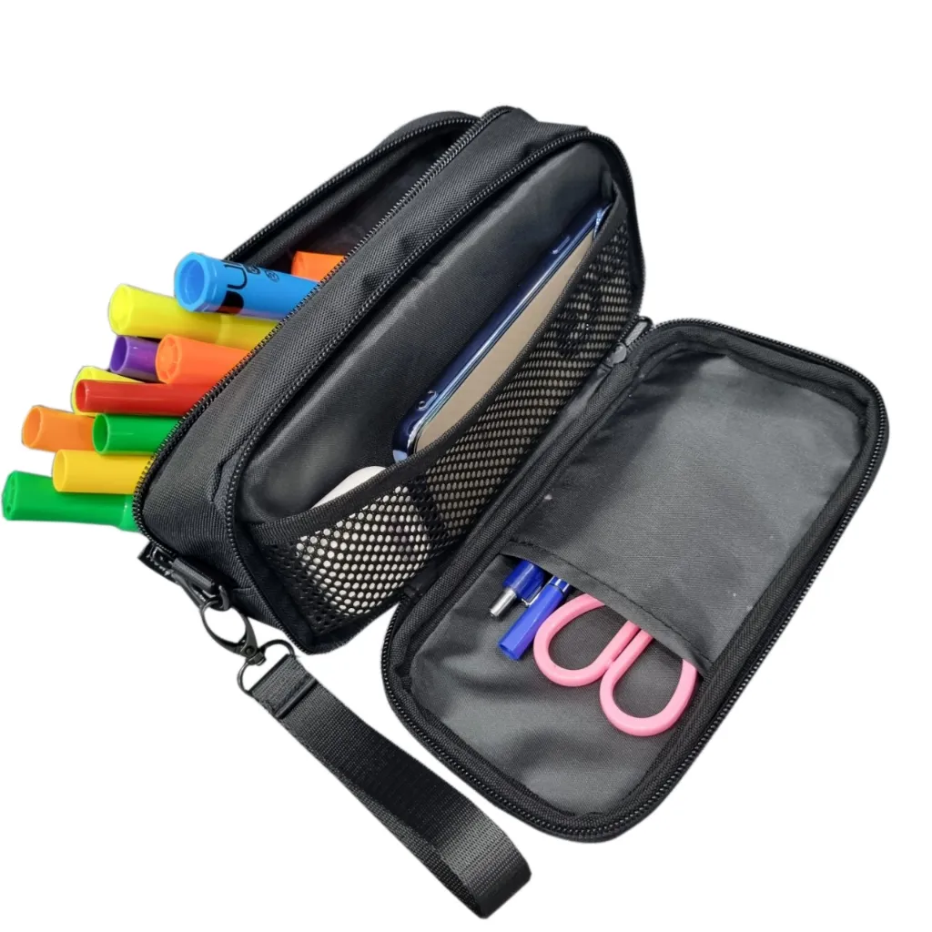 Ảnh Bóp đựng bút viết, mỹ phẩm, phụ kiện TROY Virgo size 22cm nhiều ngăn, chất vải bố pvc chống thấm 1