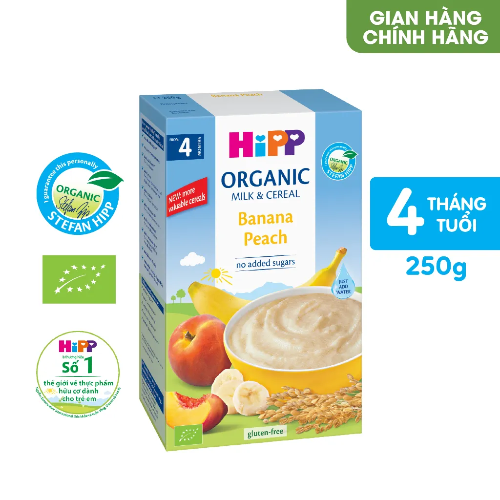 Ảnh Bột ăn dặm dinh dưỡng Sữa, Hoa Quả HiPP Organic hộp 250g, dành cho bé từ 4-6 tháng tuổi. 2