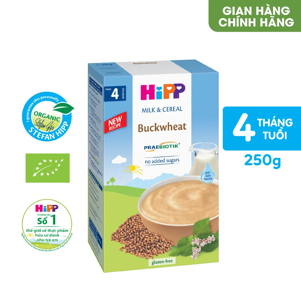 Ảnh Bột ăn dặm dinh dưỡng Sữa, Hoa Quả HiPP Organic hộp 250g, dành cho bé từ 4-6 tháng tuổi. 3