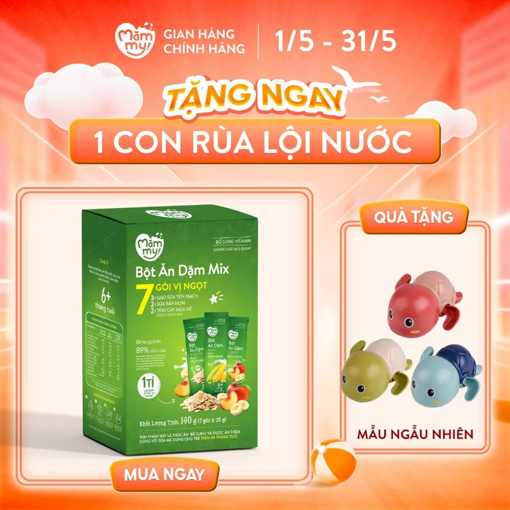 Đánh Giá Bột Ăn Dặm Mix Vị Mămmy (7 Gói) - Bổ Sung DHA, Canxi, Sắt Cho Bé 6+ Tháng
