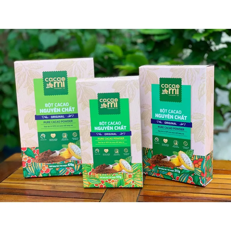 Ảnh Bột ca cao nguyên chất gu truyền thống Cacao Mi Original đặc sản Việt Nam quà biếu tặng hộp 127g 2