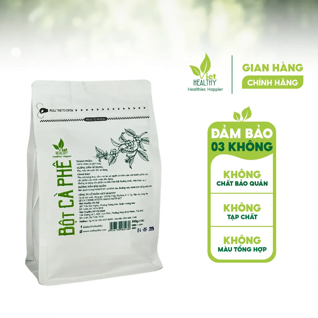 Ảnh Bột cà phê nguyên chất Enema Viet Healthy 500 - Cafe enema - Thụt tháo cà phê 1