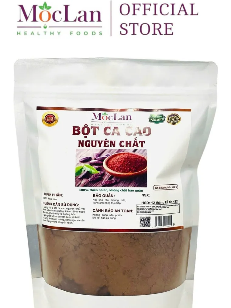 Ảnh Bột Cacao Nguyên Chất 100% đậm vị Mộc Lan Healthy - 250g, 500g 2
