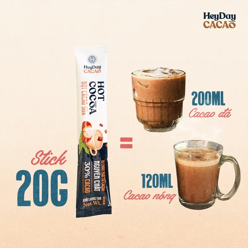 Ảnh Bột Cacao Sữa Heyday - Đậm Vị Chân Thật Từ Cacao Nguyên Chất - Hộp Giấy 12 Gói x 20g 4