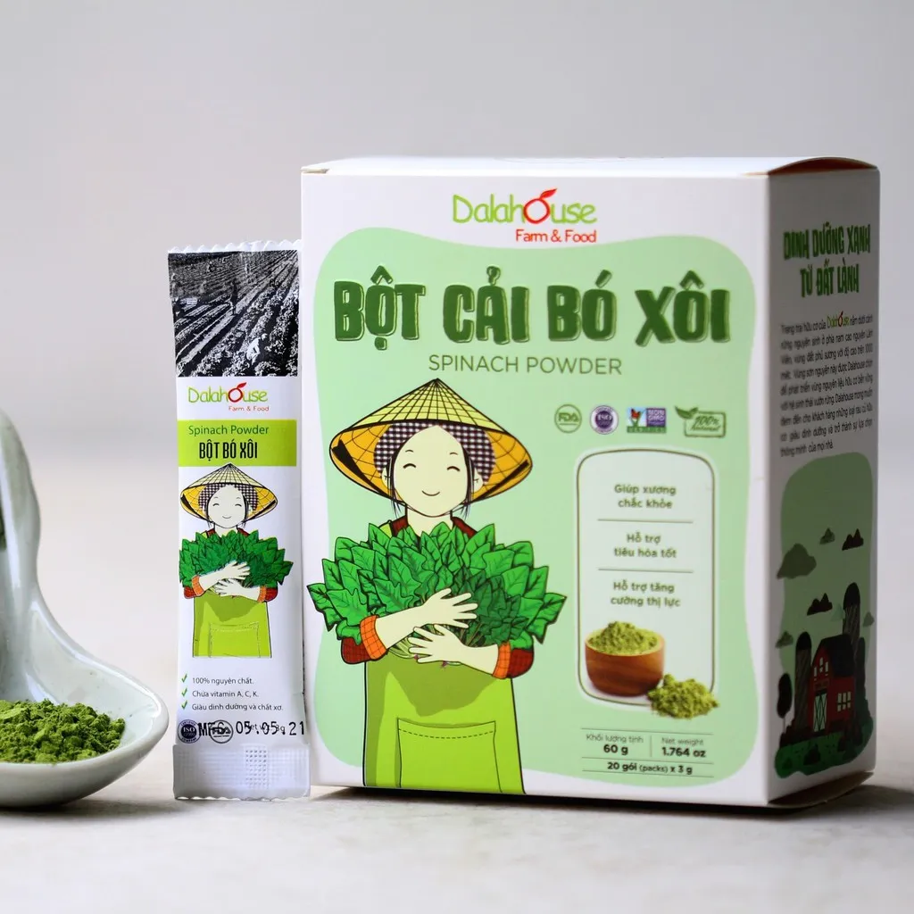 Ảnh Bột cải bó xôi hữu cơ Dalahouse 60gr nguyên chất sấy lạnh, đạt tiêu chuẩn Châu Âu 3