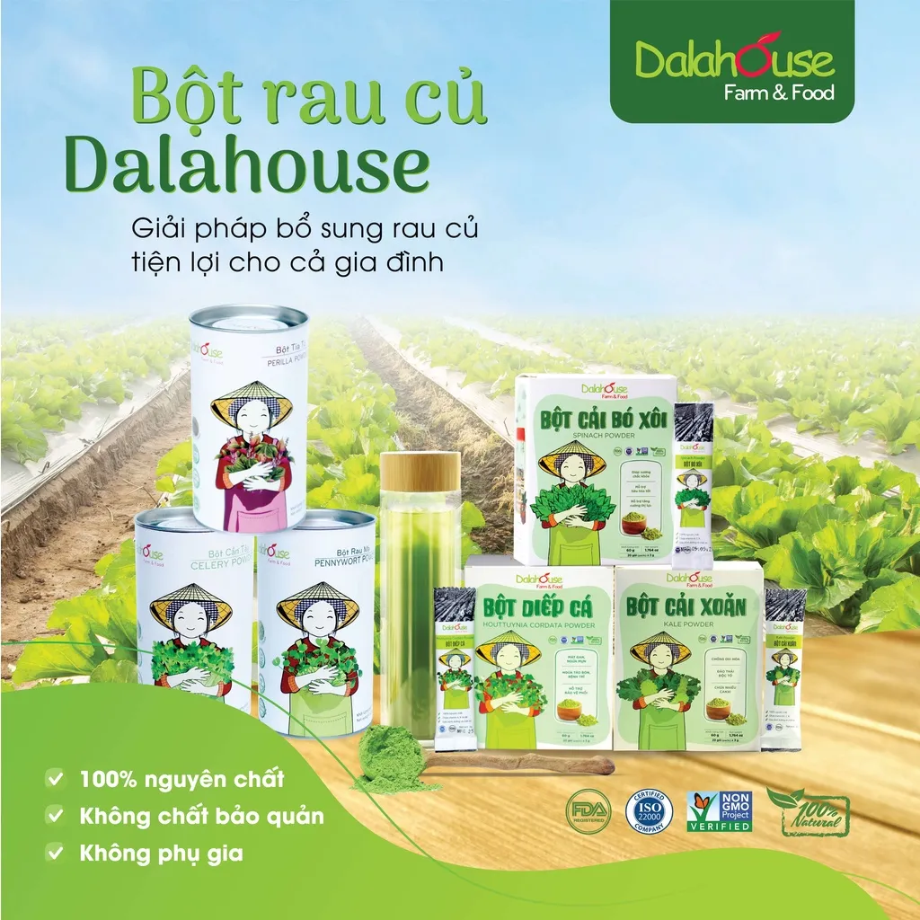 Ảnh Bột cải bó xôi nguyên chất Dalahouse công nghệ sấy lạnh tiêu chuẩn Châu Âu hộp 60 gr 2