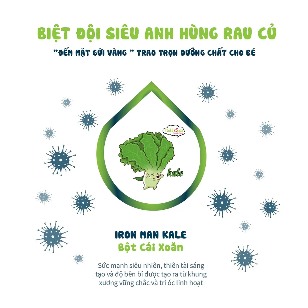 Ảnh Bột cải xoăn kale sấy lạnh nguyên chất Dalahouse 60gr đạt tiêu chuẩn Châu Âu 3