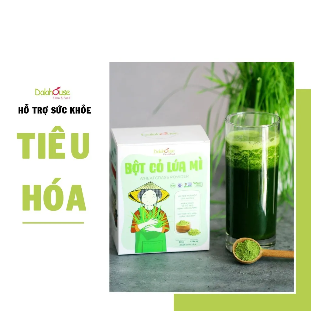 Ảnh Bột cỏ lúa mì hữu cơ Dalahouse nguyên chất sấy lạnh 60gr tốt cho tim mạch, đạt chuẩn Châu Âu 2
