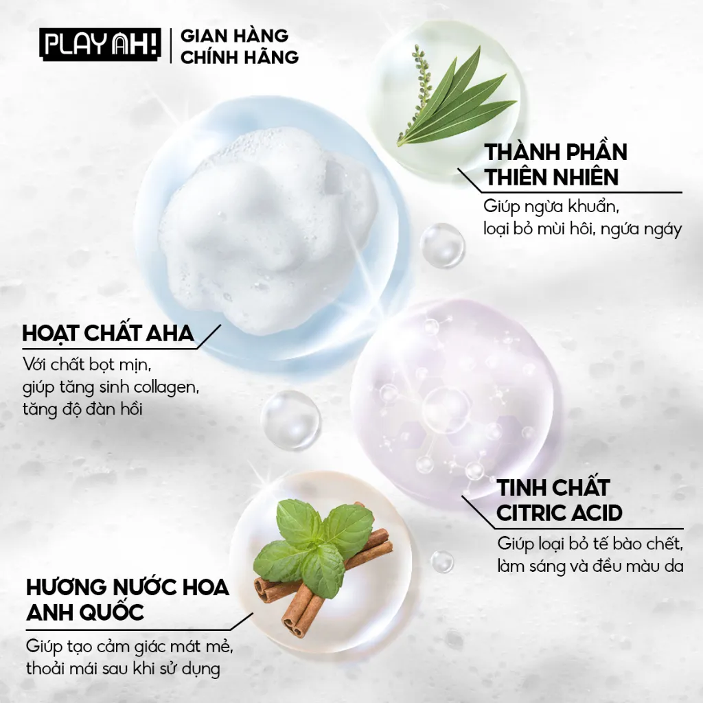 Ảnh Bọt Dung Dịch Vệ Sinh Nam PlayAh hương nước hoa Franklin/Mint Whisper tạo bọt 100ml 2