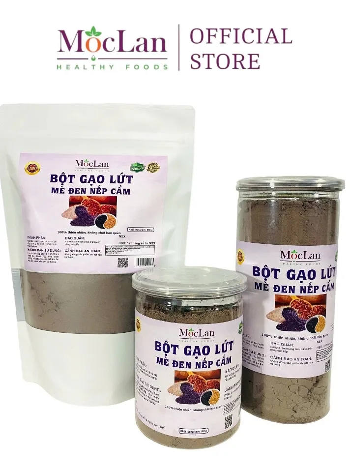 Ảnh Bột gạo lứt mè đen nếp cẩm Mộc Lan, thực phẩm giảm cân bổ sung dinh dưỡng - 250g, 500g 2