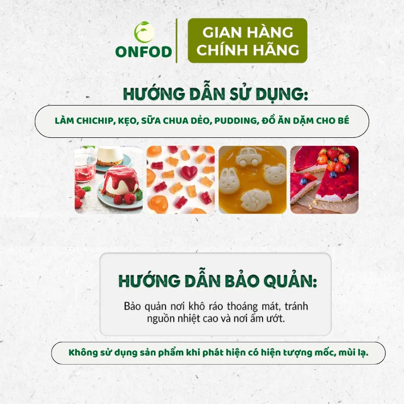 Ảnh Bột gelatin hữu cơ ăn dặm cho bé Ruf ONFOD nhập khẩu Đức làm bánh thạch pudding chipchip kẹo dẻo 9g 4