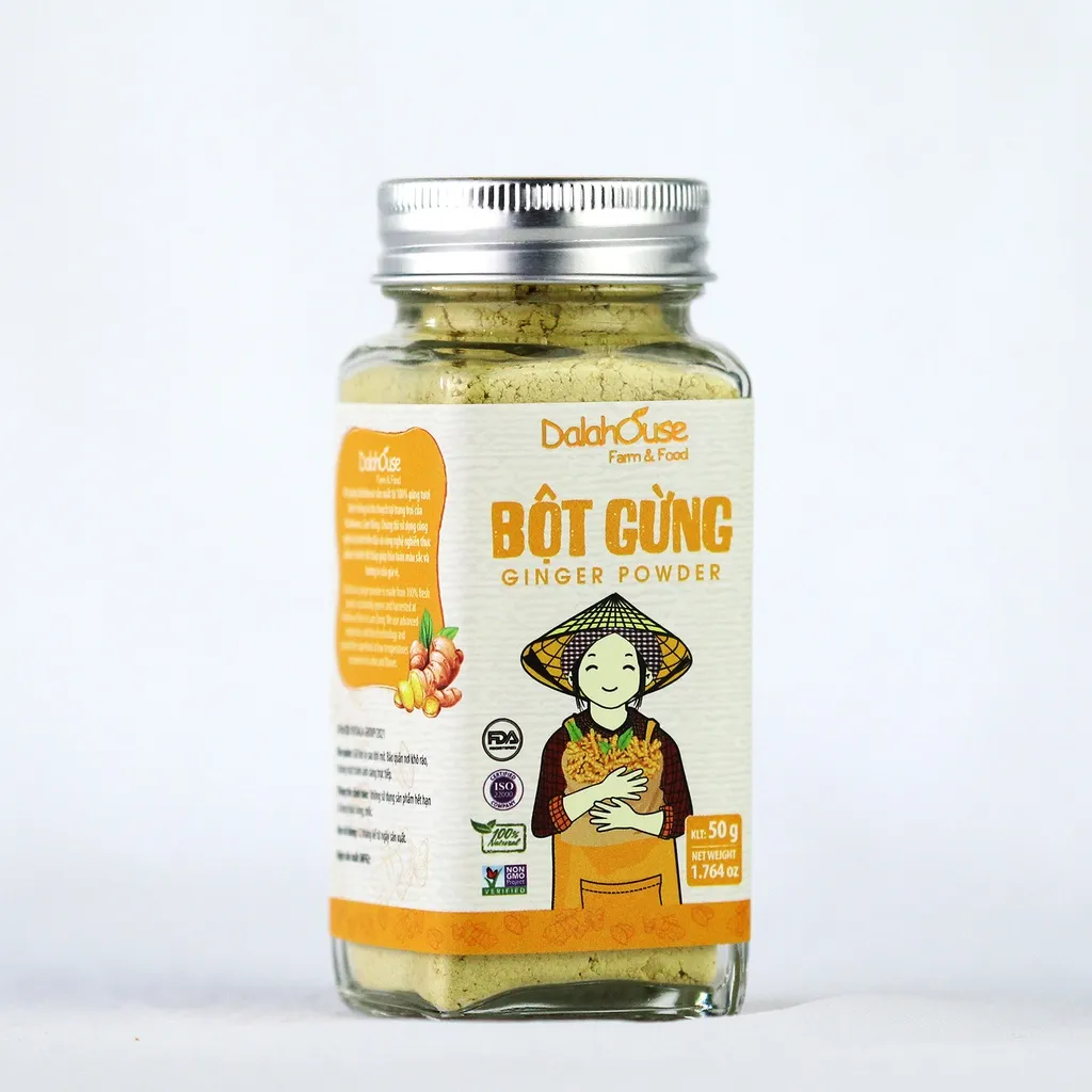 Ảnh Bột gừng organic nguyên chất Dalahouse công nghệ sấy lạnh tiêu chuẩn Châu Âu lọ 50 gr 1