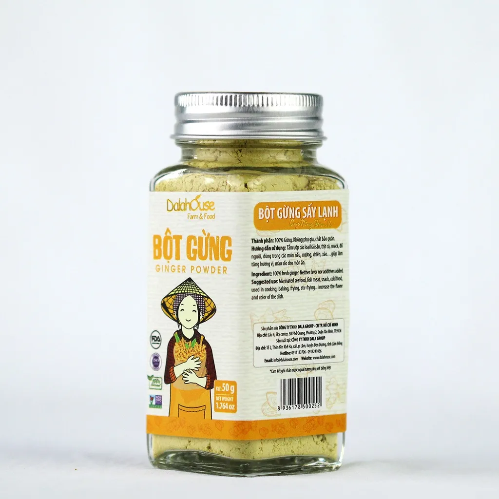 Ảnh Bột gừng organic nguyên chất Dalahouse công nghệ sấy lạnh tiêu chuẩn Châu Âu lọ 50 gr 2