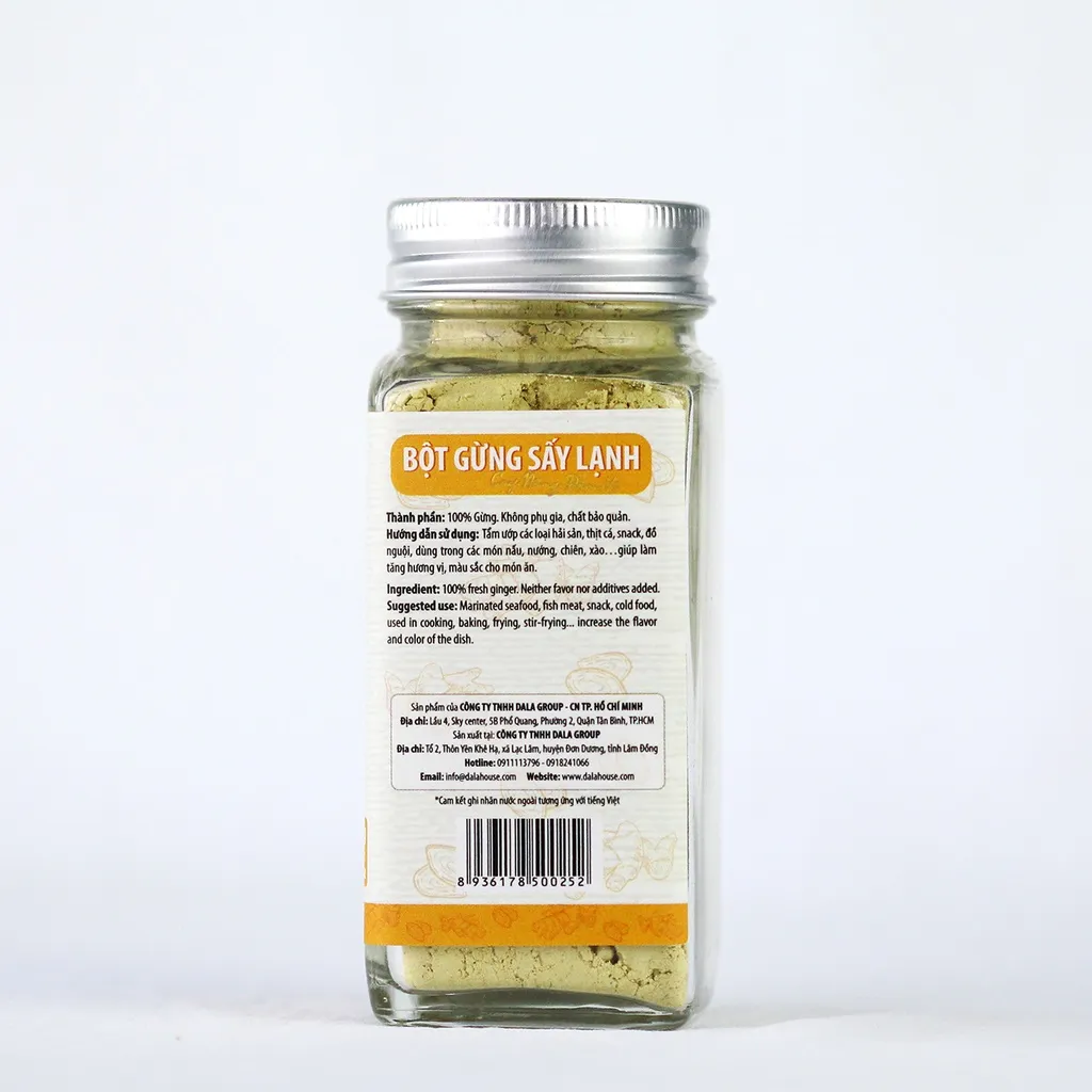 Ảnh Bột gừng organic nguyên chất Dalahouse công nghệ sấy lạnh tiêu chuẩn Châu Âu lọ 50 gr 3