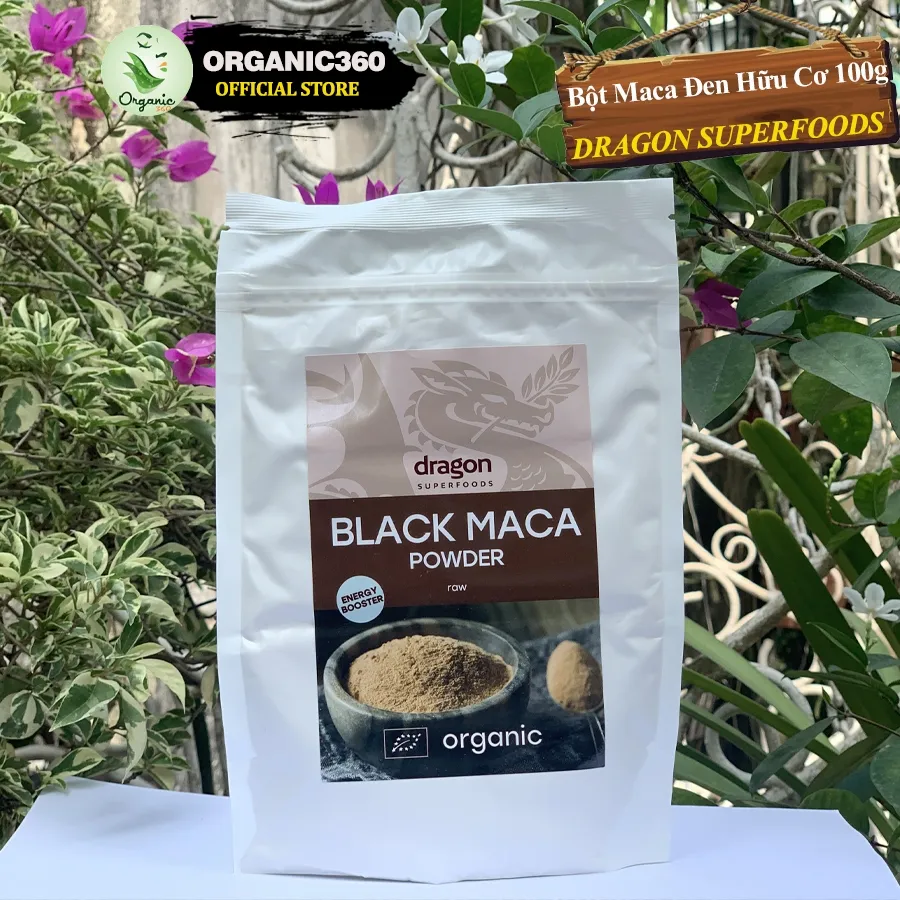 Ảnh Bột Maca Đen Hữu Cơ DRAGON SUPERFOODS Organic Black Maca Powder 100g 2