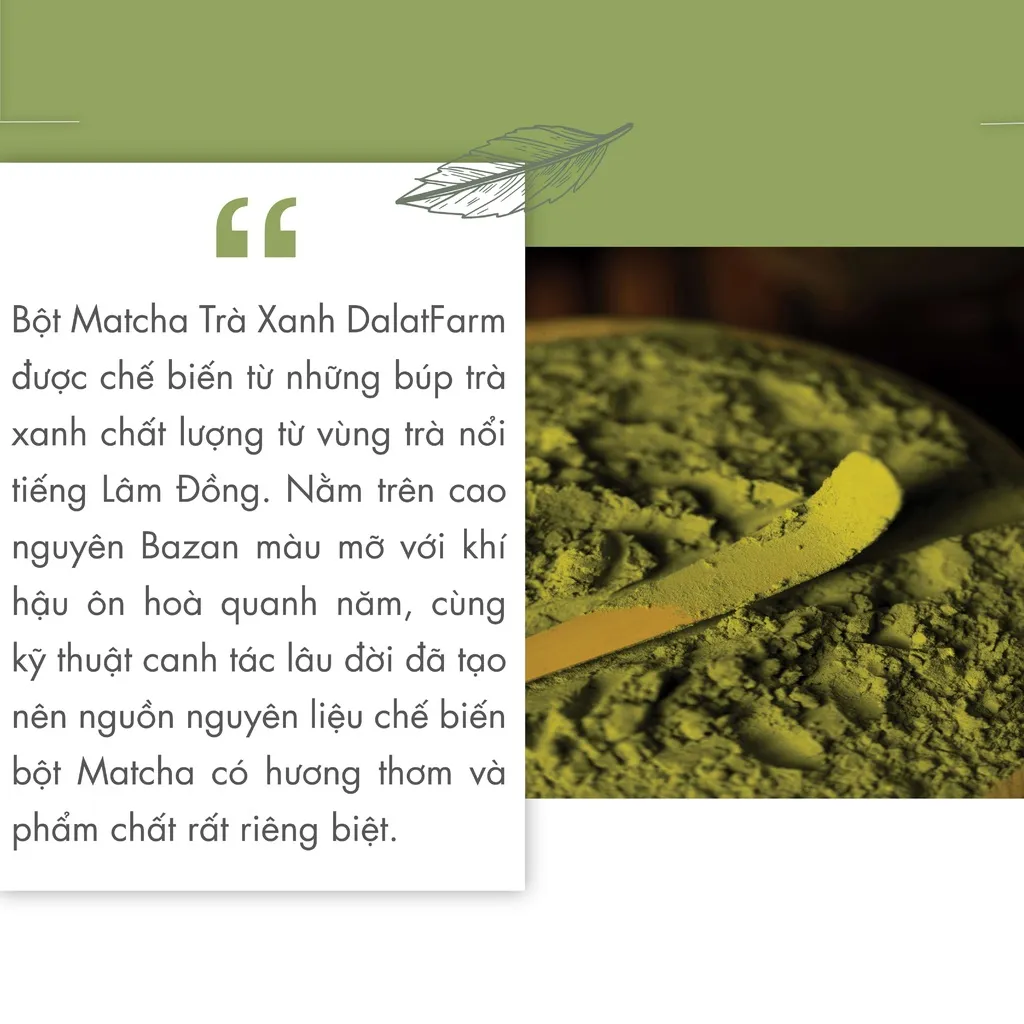 Ảnh Bột Matcha Trà Xanh Dalat Farm - Hộp 110Gr 1