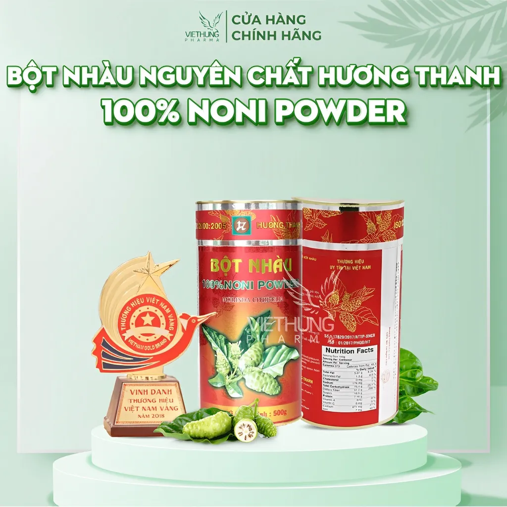 Ảnh Bột Nhàu Nguyên Chất Hương Thanh, NoNi Powder 100%, Làm Từ Quả Nhàu Chín, Giúp Bổ Xương Khớp, Tăng Đề Kháng, Hộp 500g 2