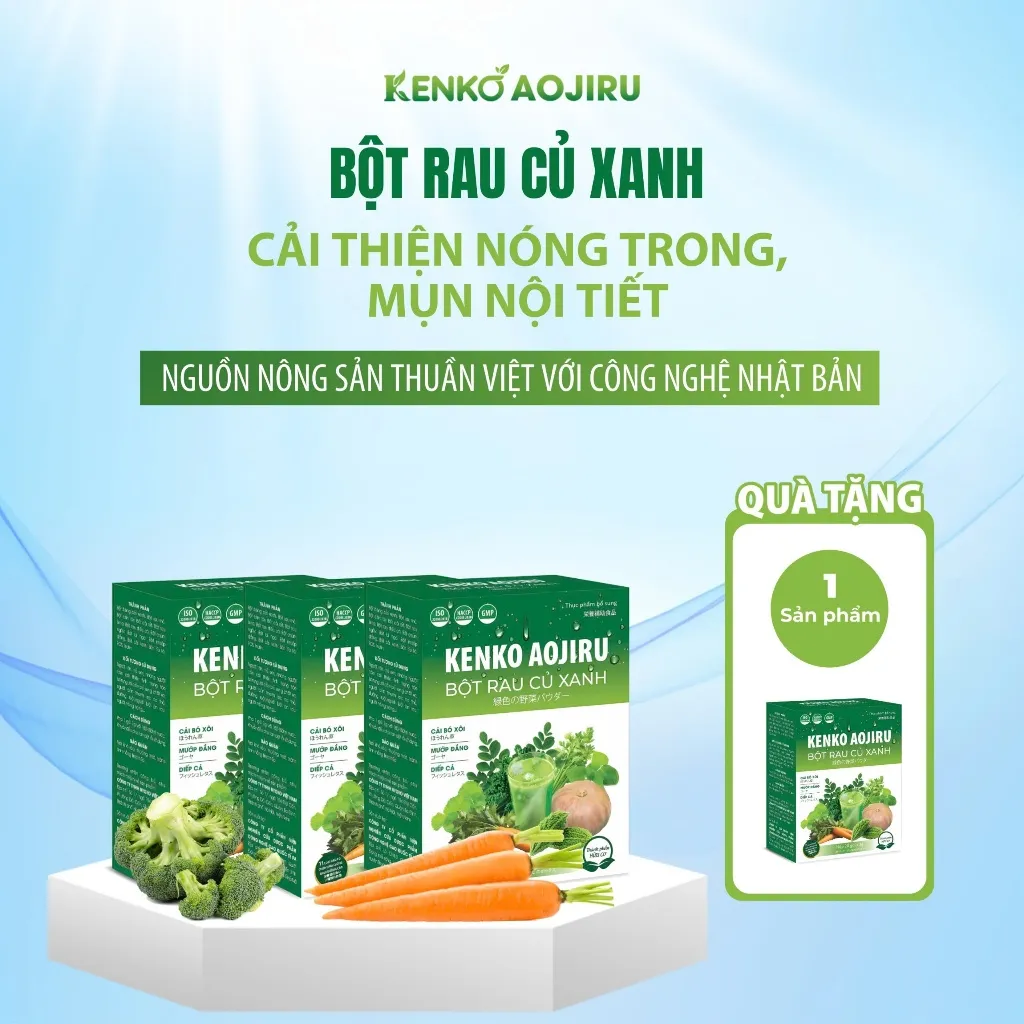 Ảnh Bột Rau Củ Xanh KENKO AOJIRU Giảm Táo Bón Giảm Nóng Trong Thải Độc Cơ Thể Điều Hòa Nội Tiết  COMBO MUA 3 TẶNG 1 1