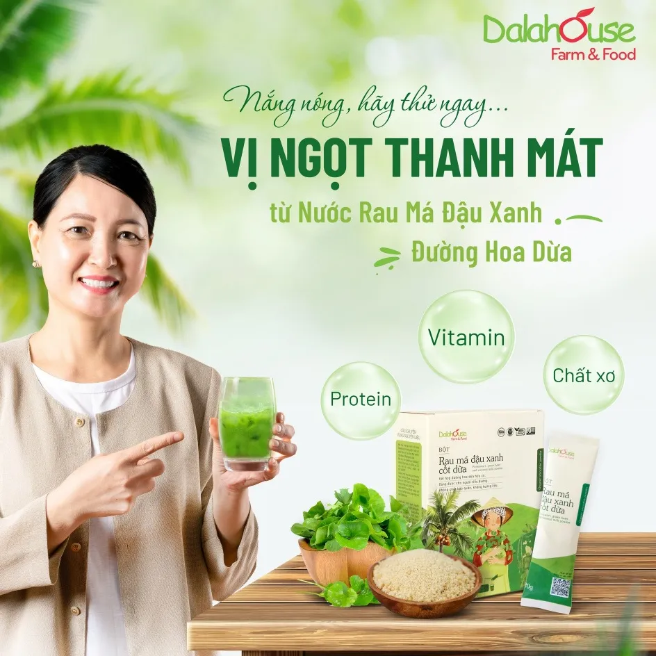 Ảnh Bột rau má đậu xanh cốt dừa Dalahouse 200gram giúp giải nhiệt mát gan đạt chuẩn hữu cơ 1