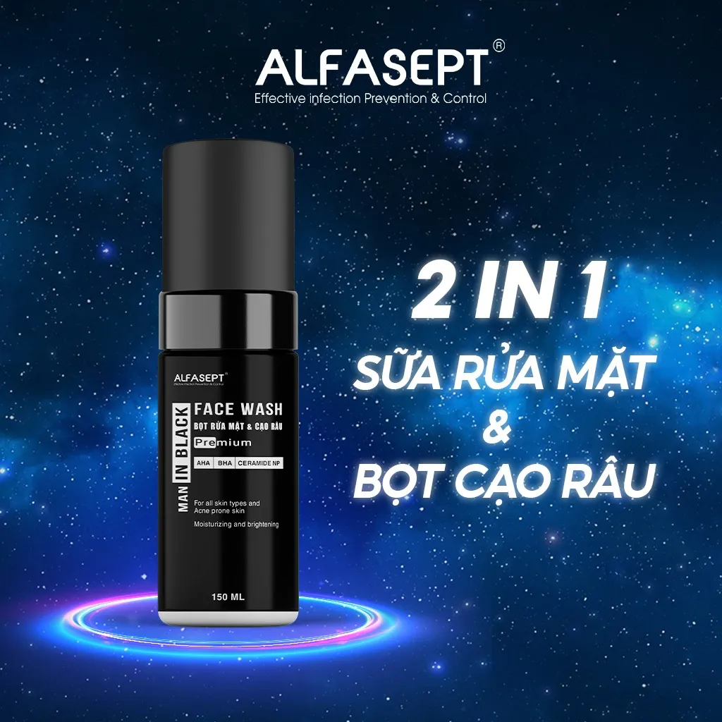 Ảnh Bọt rửa mặt & cạo râu ALFASEPT Face Wash giúp rửa mặt sạch sâu và cạo râu dễ dàng 2