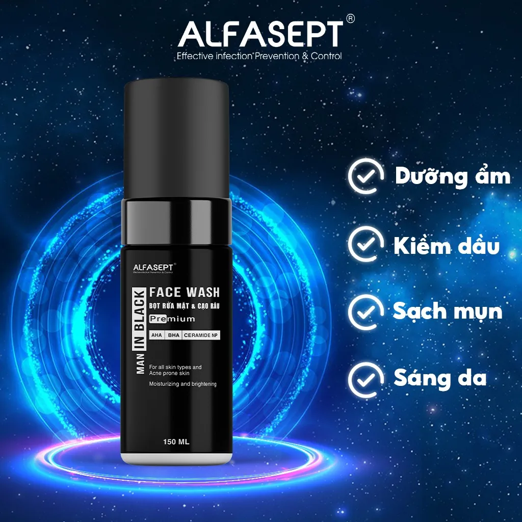 Ảnh Bọt rửa mặt & cạo râu ALFASEPT Face Wash giúp rửa mặt sạch sâu và cạo râu dễ dàng 3