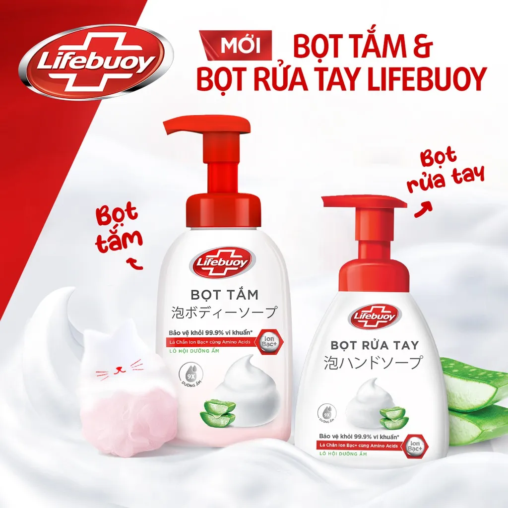 Ảnh Bọt rửa tay dưỡng ẩm Lifebuoy hương Lô Hội 250ml 2