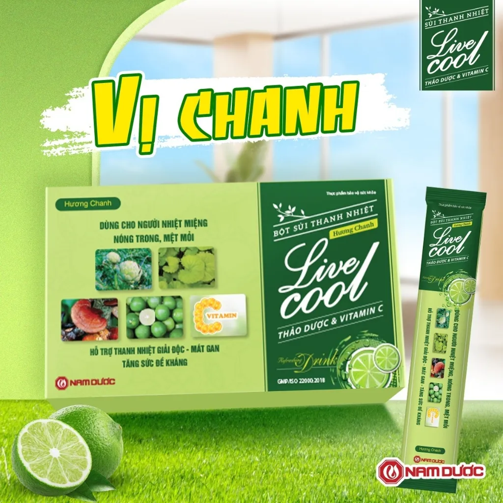Ảnh Bột sủi thanh nhiệt Livecool Nam Dược hương chanh hộp 10 góix7gram giúp giảm nhiệt miệng, nóng trong 2