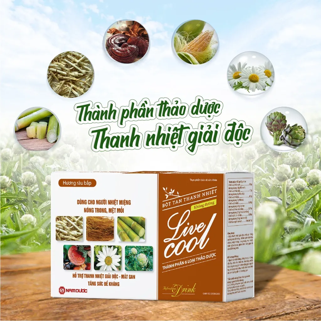 Ảnh Bột tan thanh nhiệt Livecool Nam Dược không đường hộp 10 gói x7g hỗ trợ giảm nhiệt miệng, nóng trong 4
