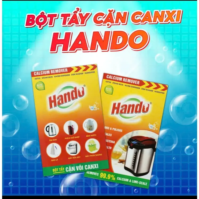 Ảnh Bột tẩy cặn vôi ấm nước, bình nước Hando 2