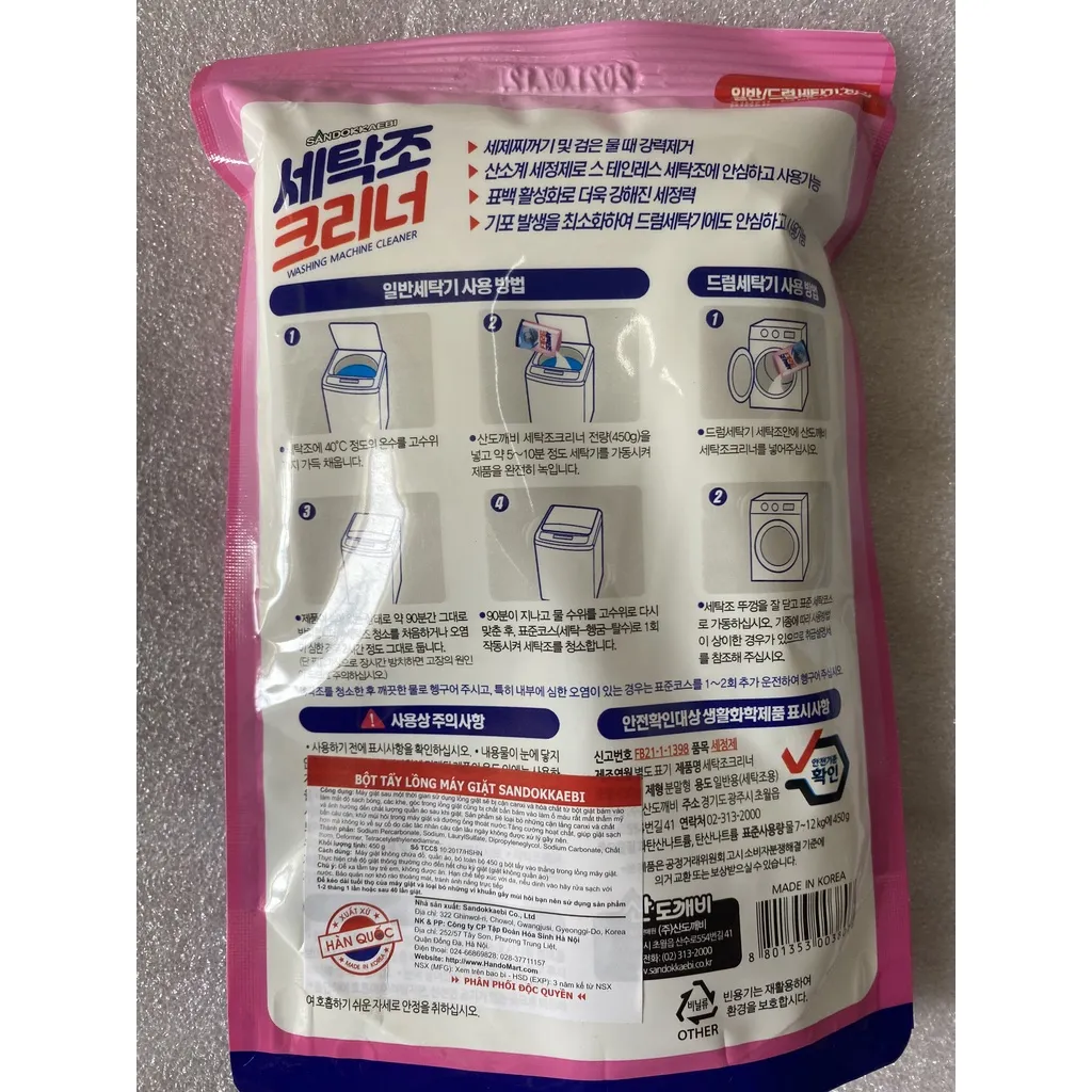 Ảnh Bột tẩy lồng máy giặt Korea SANDOKKAEBI 4