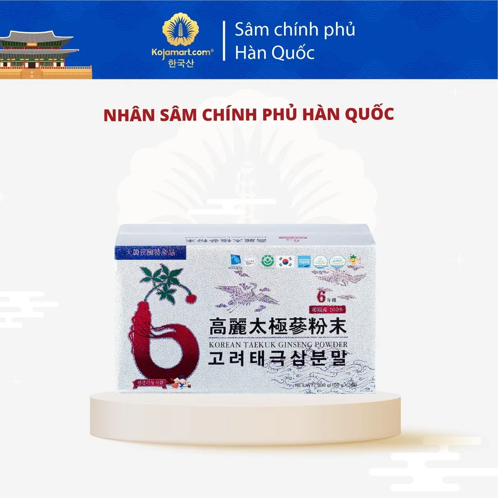 Ảnh Bột Thiên Sâm Chính Phủ Hàn Quốc Korean Red Ginseng Premium 100g x 3 hũ 1