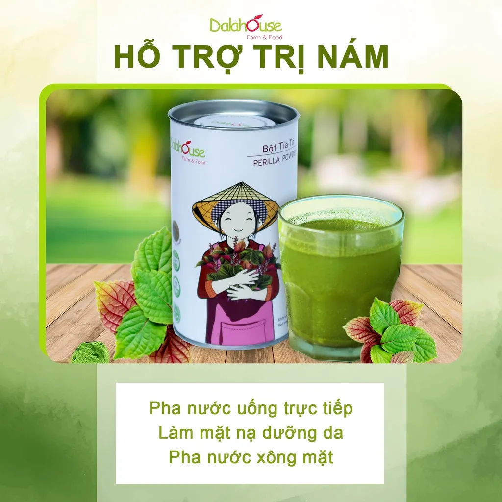 Ảnh Bột tía tô nguyên chất sấy lạnh Dalahouse 120g pha uống, đắp mặt, giúp giảm mụn, sáng da 2