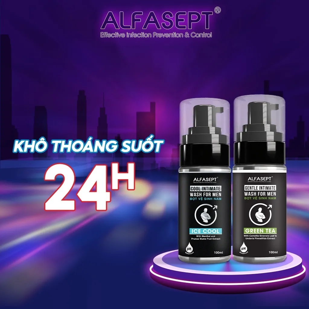 Ảnh Bọt Vệ Sinh Nam ALFASEPT Intimate Wash Hương Nước Hoa Green Tea Tươi Mát Giúp Ngăn Ngừa Vi Khuẩn, Dưỡng Ẩm 100ml 2