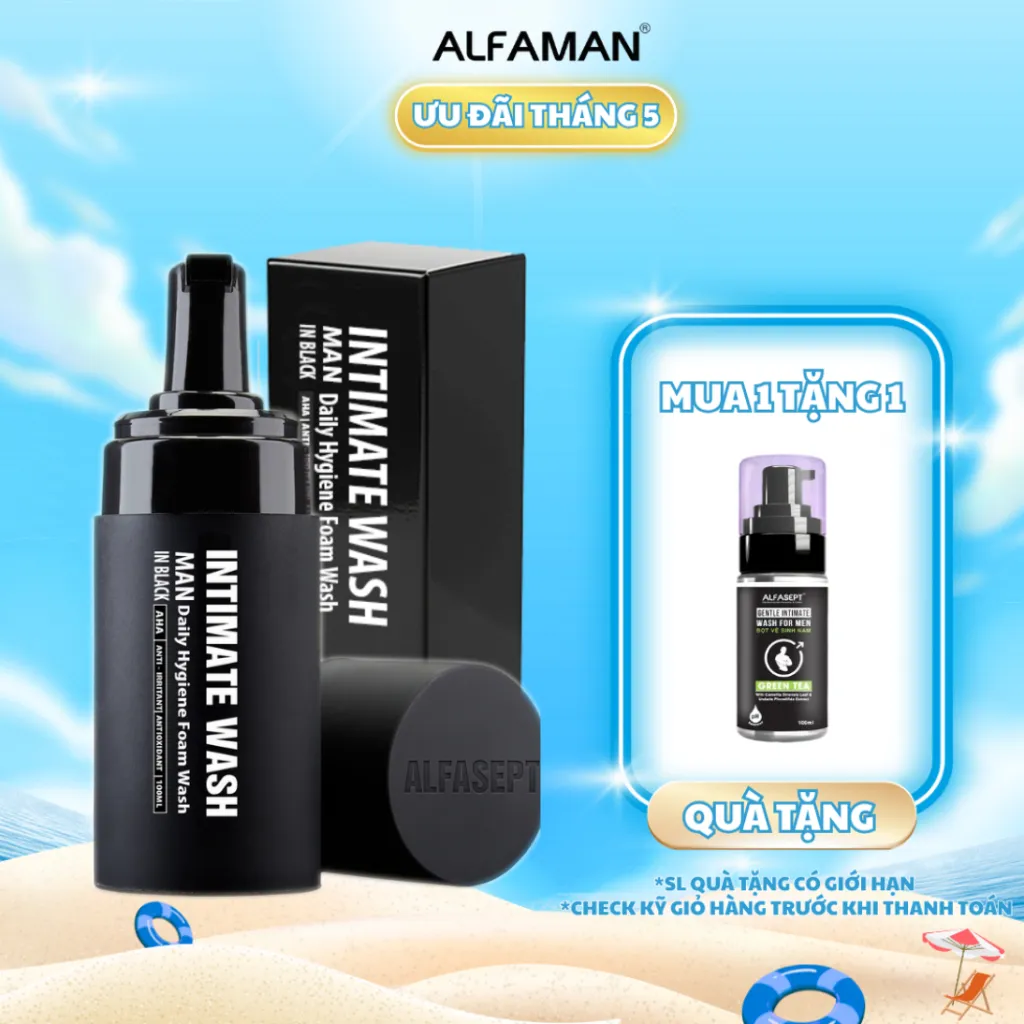 Ảnh Bọt Vệ Sinh Nam ALFASEPT Intimate Wash For Men In Black Chai 100ml hương nước hoa 1