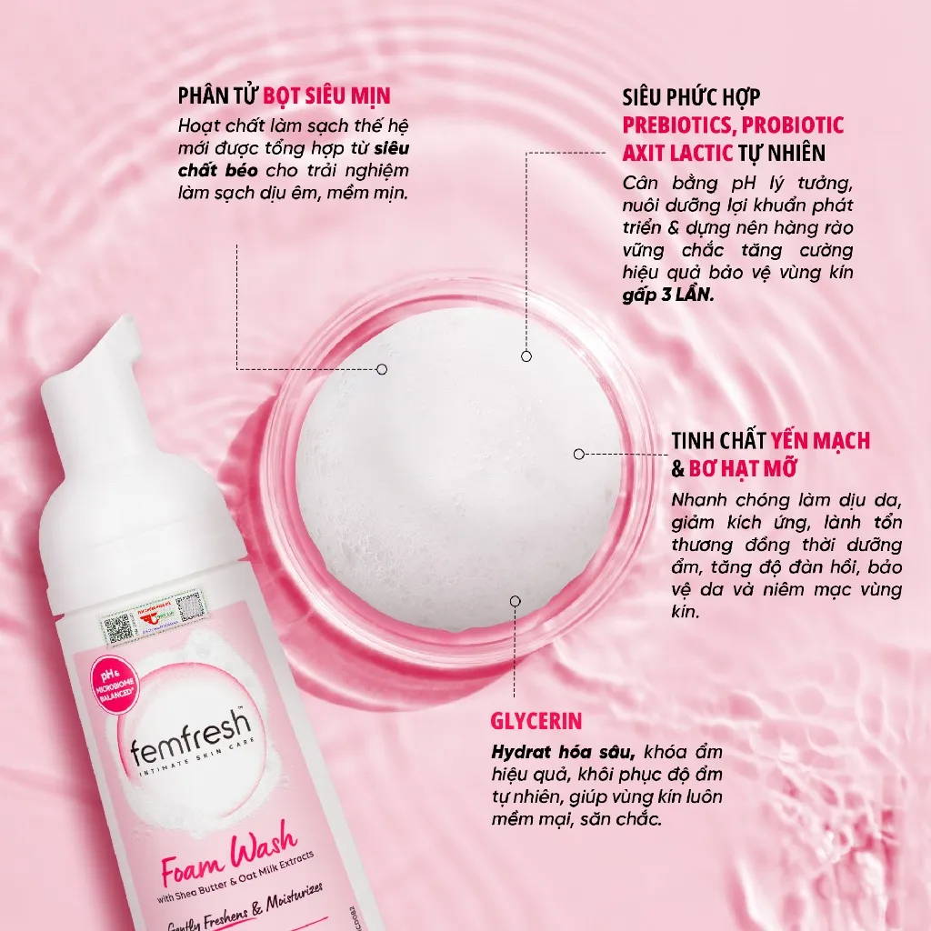 Ảnh Bọt vệ sinh phụ nữ cao cấp Femfresh - Giúp Dưỡng Ẩm, chống viêm, ngăn ngừa nấm ngứa- 150ml 4