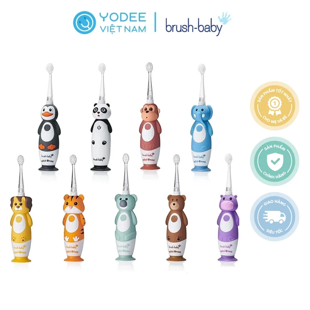 Review Bàn Chải Điện Sóng Âm Brush-Baby WildOnes (0-10 Tuổi) - An Toàn & Hiệu Quả Cho Bé Yêu