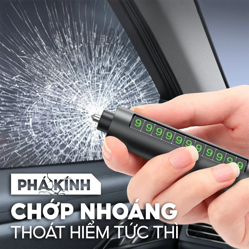 Ảnh Búa thoát hiểm 4in1 Medicar - Phá kính, Lưỡi dao cắt,Đèn pin led, bảng số điện thoại 1
