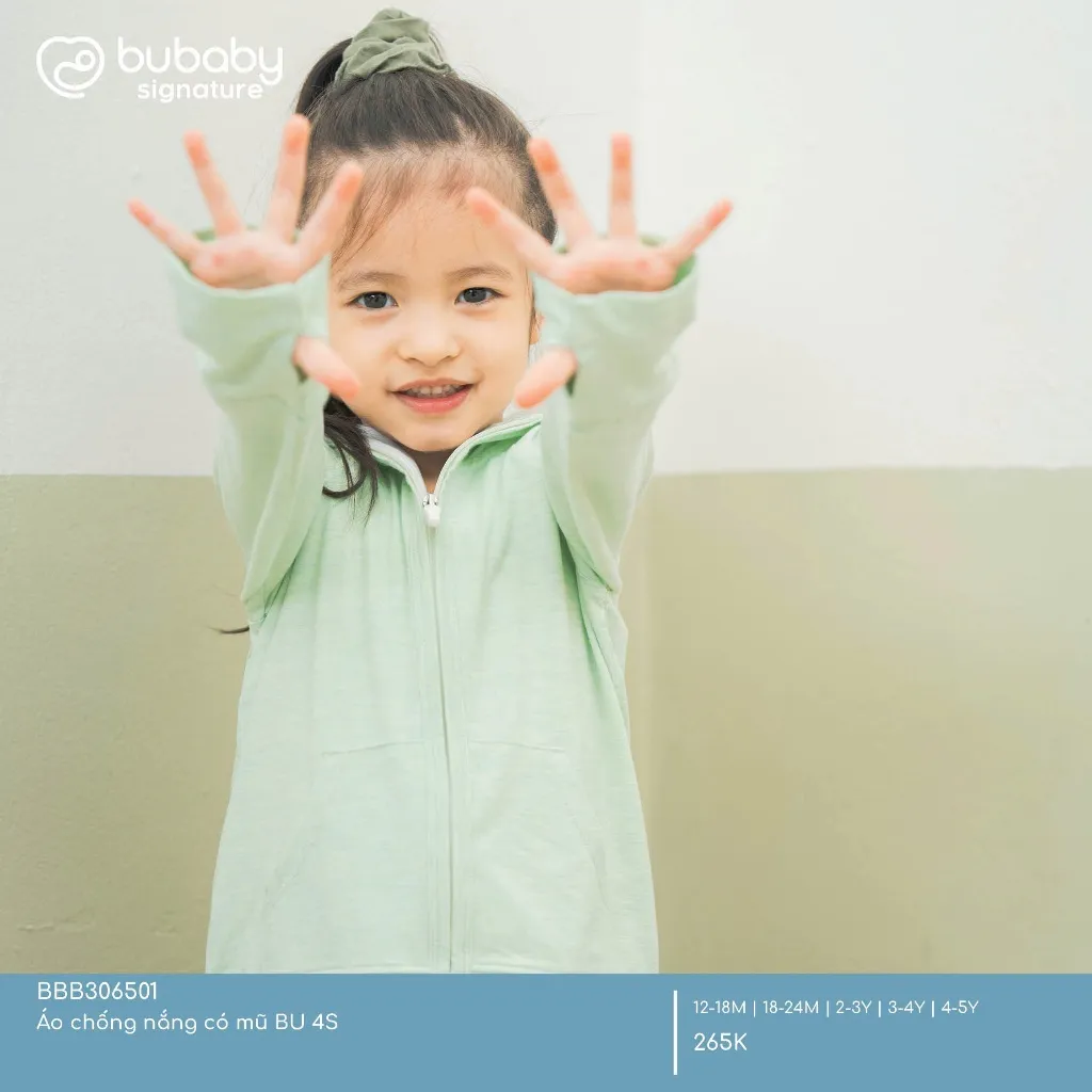 Ảnh Bubaby - Áo khoác chống nắng có mũ chất liệu sợi tre cao cấp mềm mại cho bé 1