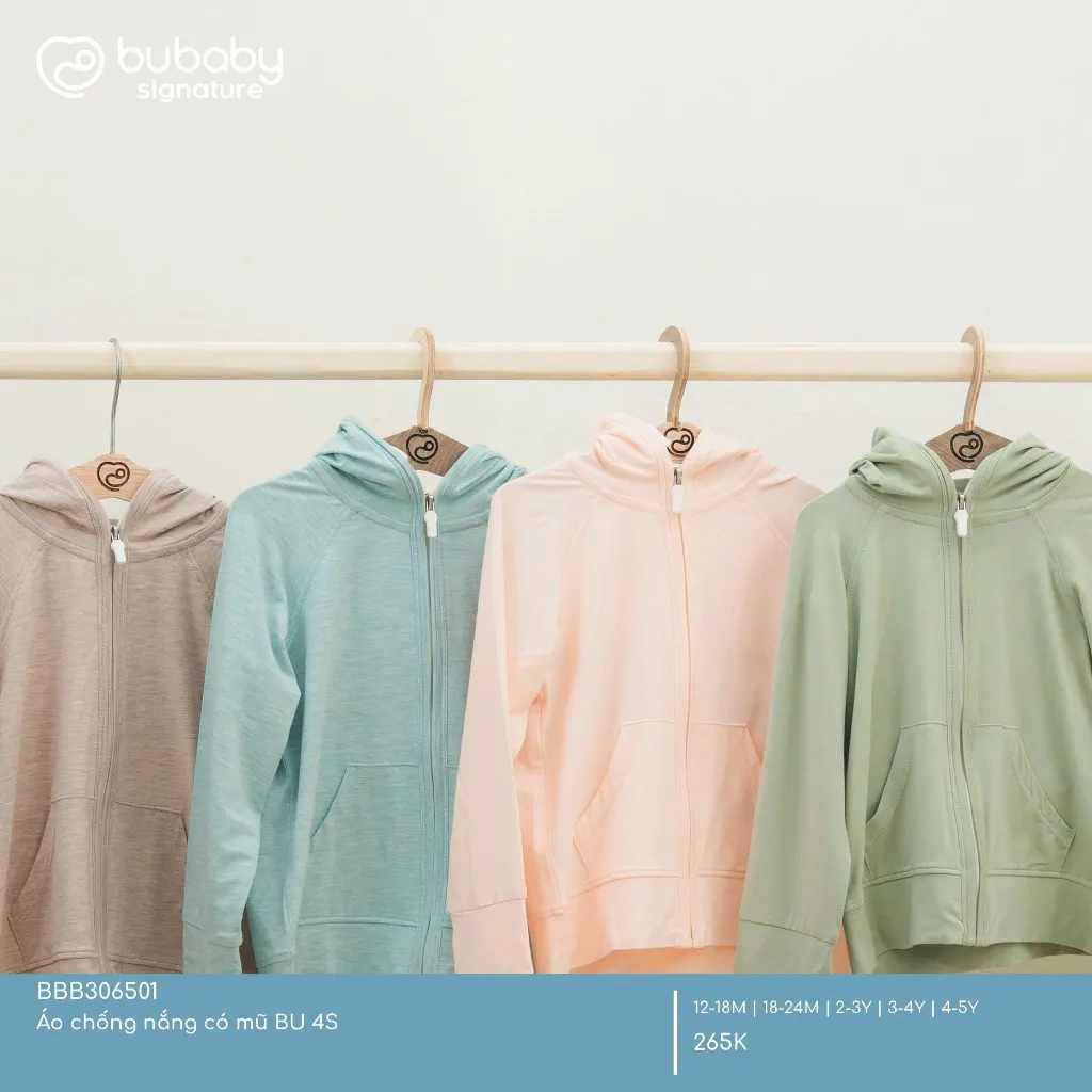 Ảnh Bubaby - Áo khoác chống nắng có mũ chất liệu sợi tre cao cấp mềm mại cho bé 2