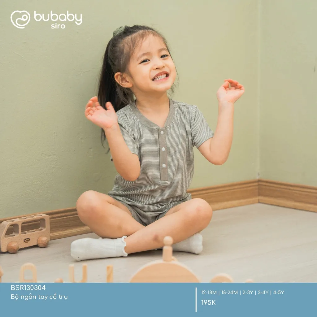 Ảnh Bubaby - Bộ quần áo ngắn tay hoạ tiết kẻ ngang Siro Bubaby mềm mại cho bé 1