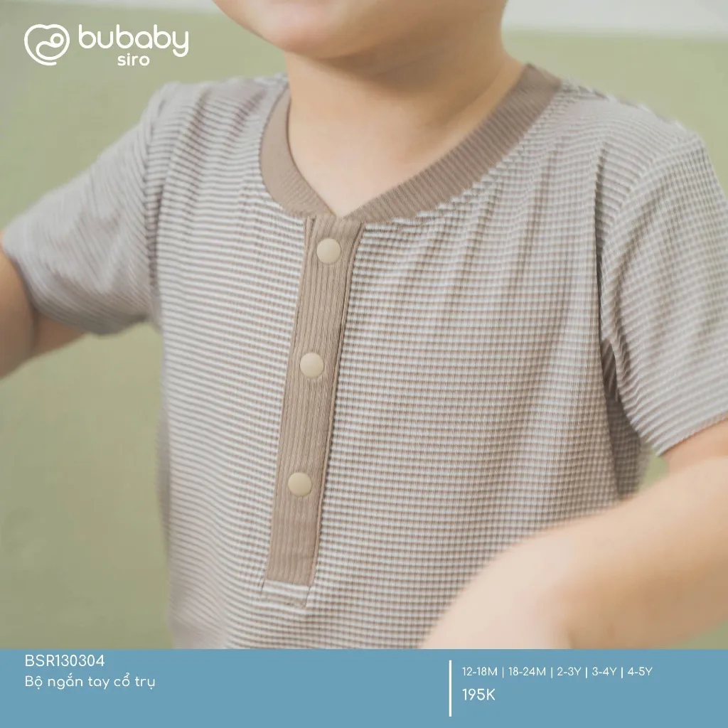 Ảnh Bubaby - Bộ quần áo ngắn tay hoạ tiết kẻ ngang Siro Bubaby mềm mại cho bé 2