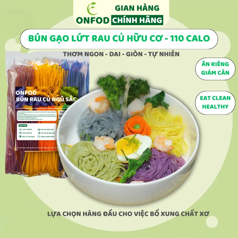 Bún Gạo Lứt Rau Củ Ngũ Sắc Hữu Cơ ONFOD: Ăn Kiêng, Giảm Cân, Healthy - Giá Tốt!
