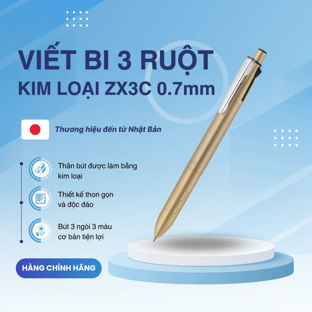 Ảnh Bút Bi 3 Ngòi ZX3C Zebra - Nhật [Chính Hãng] - tặng kèm hộp cao cấp 4