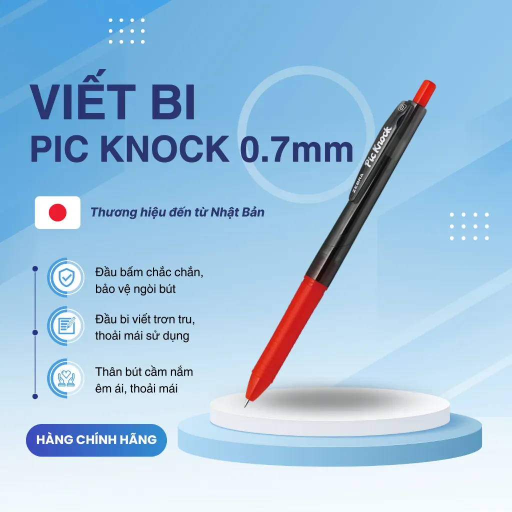 Ảnh Bút bi bấm Pic Knock 0.7mm - Zebra [Chính hãng] 3