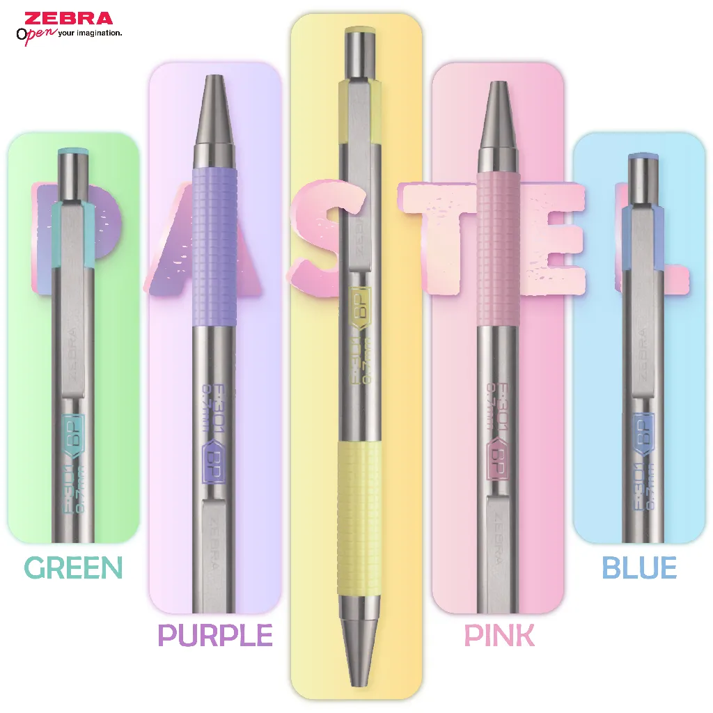 Ảnh Bút Bi Kim Loại Cao Cấp F.301 Pastel Zebra Pen 1.0mm - Mực Xanh, Vỏ Kim Loại Sang Trọng [Chính Hãng] 4