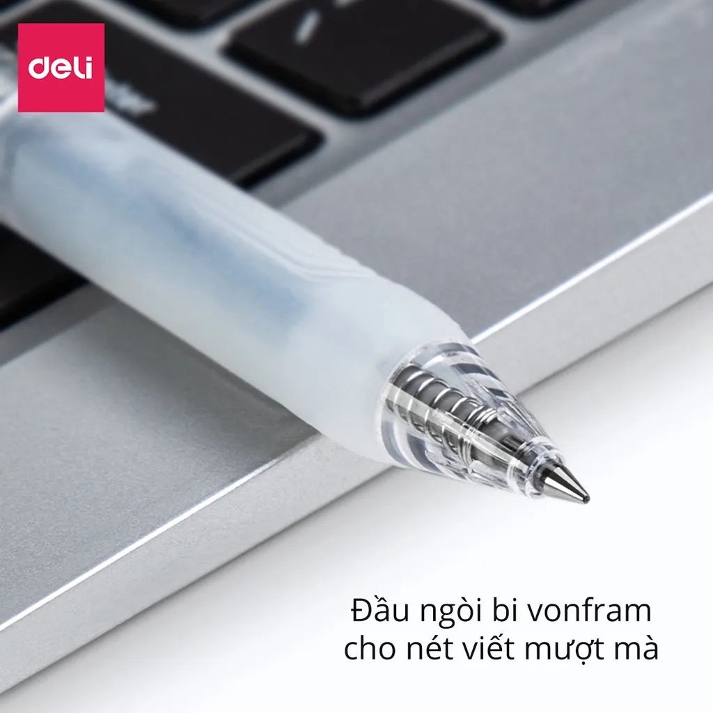 Ảnh Bút Bi Nước Deli Viết Gel Bấm A575 Ngòi 0.5mm Mực Xanh Đen Đỏ Trơn Tru Cho Học Sinh Văn Phòng 2